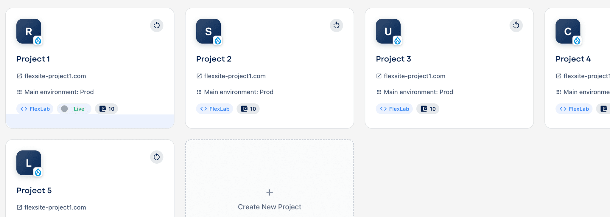 Unified project dashboard showing multiple projects